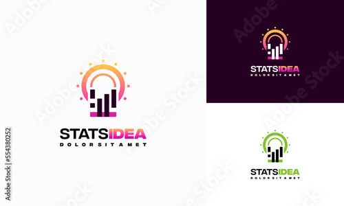 Idea Stats Logo designs concept vector  Idea Education logo template icon