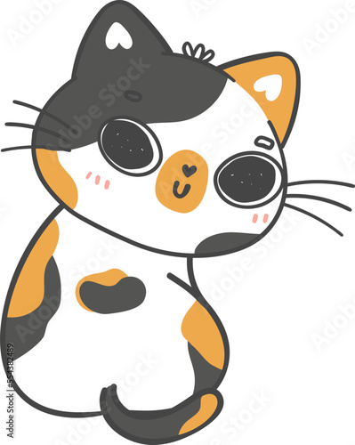 cute cat cartoon drawing doodle outline