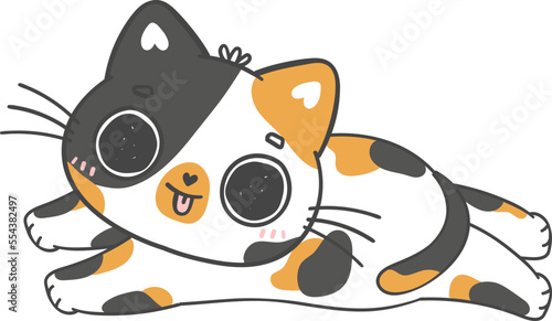 cute cat cartoon drawing doodle outline