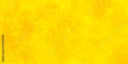 Abstract yellow watercolor grunge painting background design, yellow concrete wall texture background. Old grunge textures with scratches and cracks