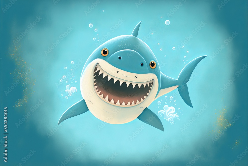 Illustration of Friendly Smiling Shark Illustration of Friendly Smiling Shark