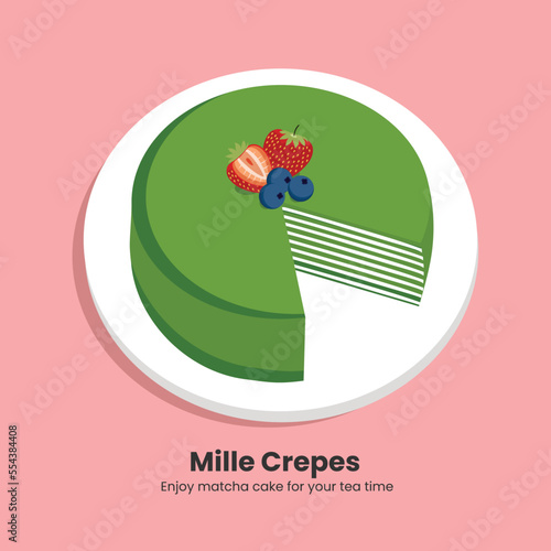 Matcha mille crepes for your tea time