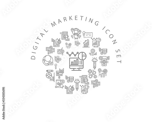 Vector digital marketing icon set