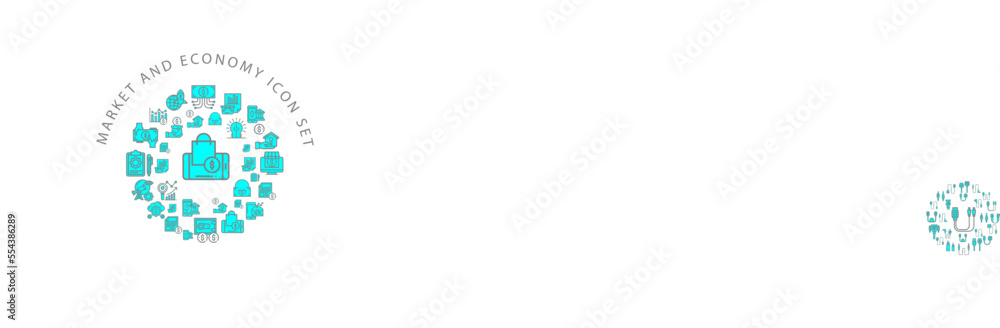 Vector market and economy icon set Vector market and economy icon set