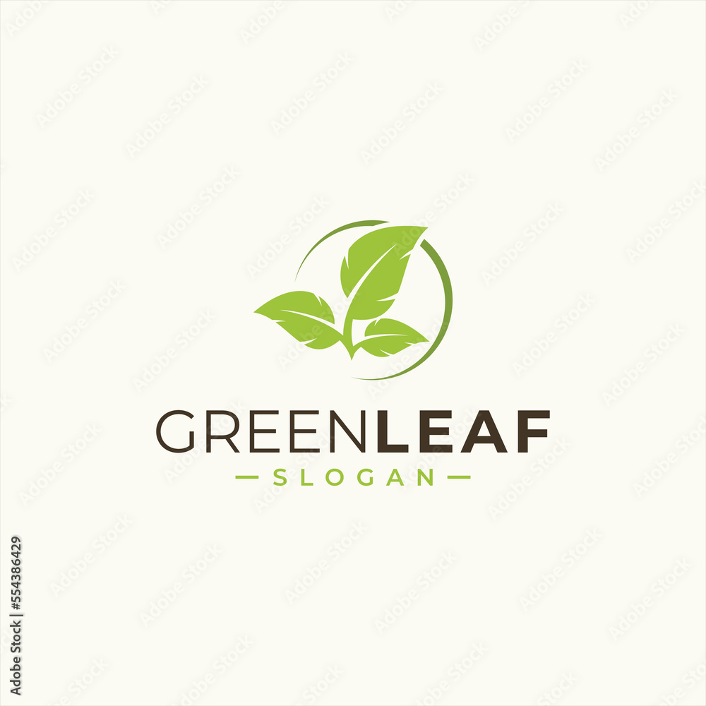 green leaf icons design template vector green leaf icons design template vector