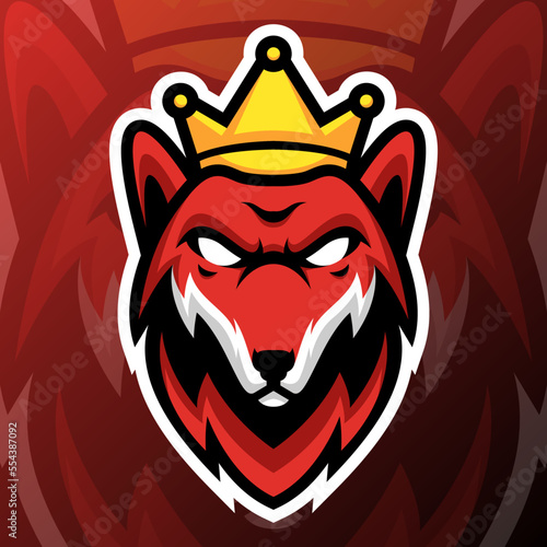 vector graphics illustration of a king wolf in esport logo style. perfect for game team or product logo