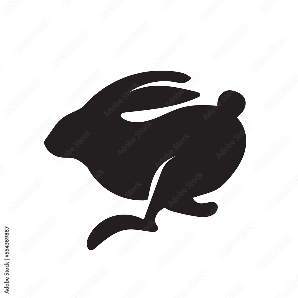 Bunny the rabbit isolated vector silhouette. Pet animal illustration. Bunny the rabbit isolated vector silhouette. Pet animal illustration.
