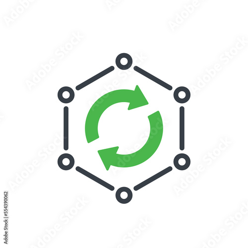 recycled polymer or plastic icon