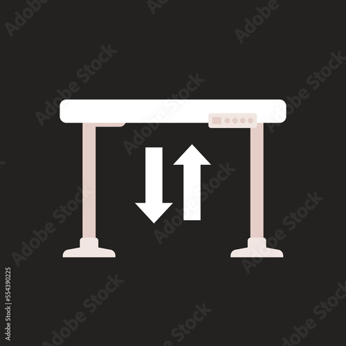stand up desk icon on dark, flat vector