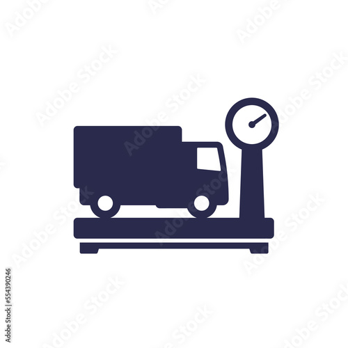 truck weight icon on white