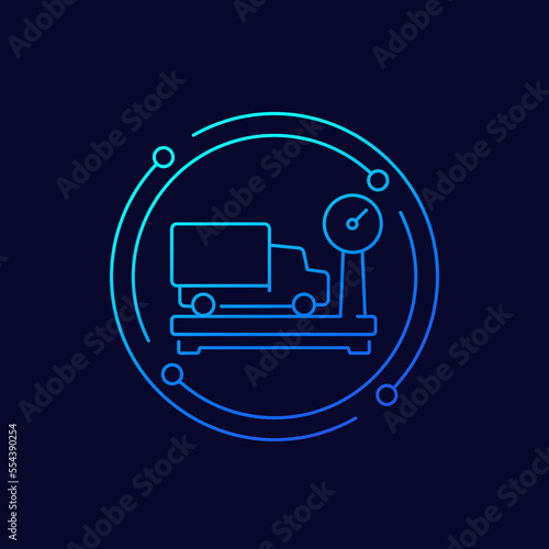 truck weight icon, linear design