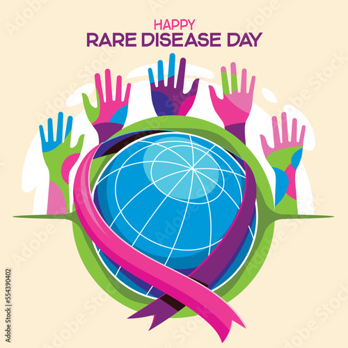 Rare Disease Day Illustration Poster or Banner Background