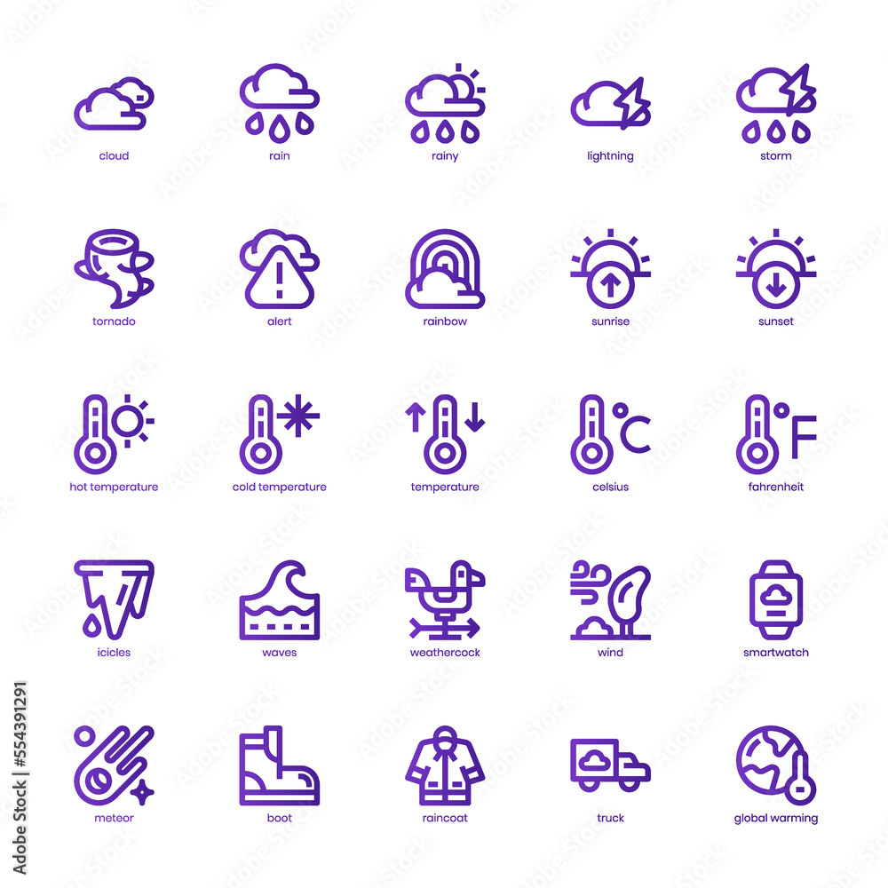Weather icon pack for your website, mobile, presentation, and logo design. Weather icon basic line gradient design. Vector graphics illustration and editable stroke. Weather icon pack for your website, mobile, presentation, and logo design. Weather icon basic line gradient design. Vector graphics illustration and editable stroke.