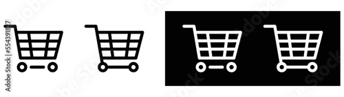 cart icon set. silhouette style sign symbol for app and web, vector illustration