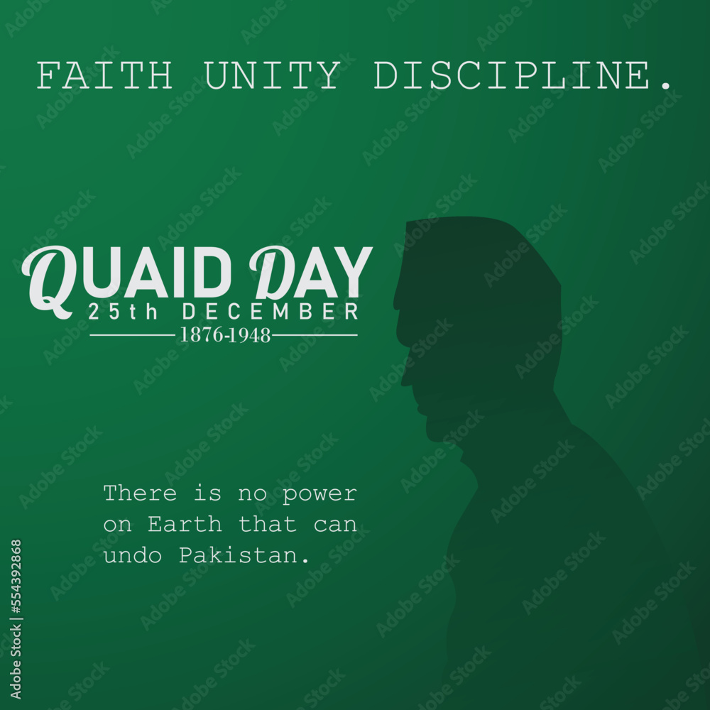 Quaid day 25th of December poster. Quaid-e-Azam the founder of Pakistan's birthday celebration poster.