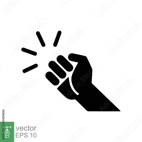 Hand knocking icon. Simple solid style. Hand punch gesture, people, man arm, knuckle, knocker, glyph, flat sign, hit symbol. Vector illustration isolated on white background. EPS 10.