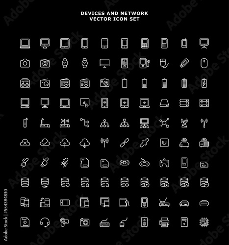 DEVICE AND NETWORK VECTOR ICON SET