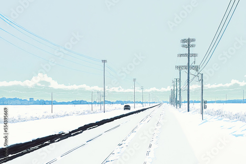road in winter,road in the snow
