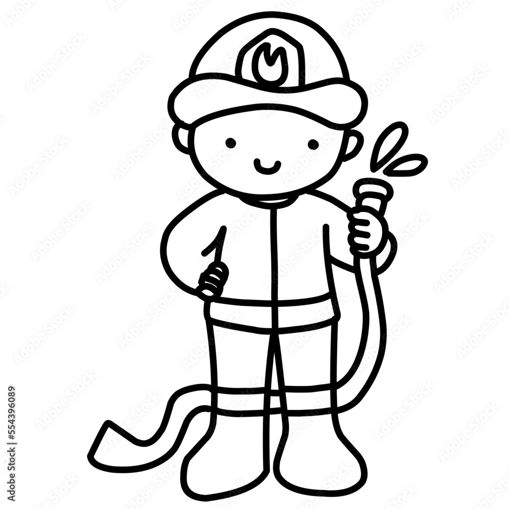 Firefighter Doodle Icon