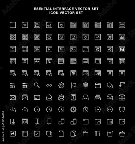 ESENTIAL INTERFACE VECTOR SET ICON LOGO