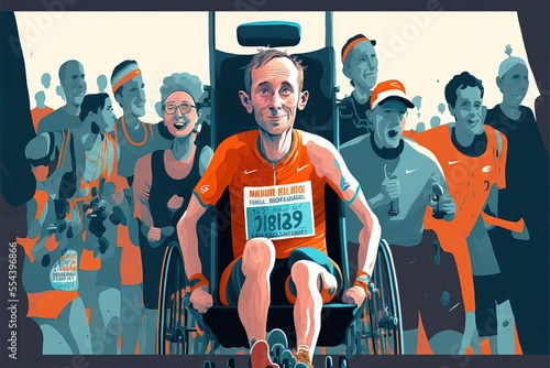 Marathon Winners on Wheelchair, Being an Example for the entire world on the Inclusion subject photo