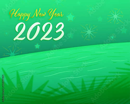 Green planet new year 2023 stars