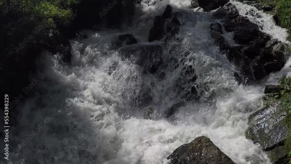 Caucasus, Ossetia. Bugulta Gorge. Rapids on a mountain river. Caucasus, Ossetia. Bugulta Gorge. Rapids on a mountain river.