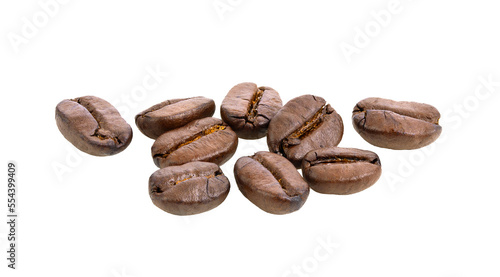 Billede på lærred roasted coffee beans isolated on transparent png