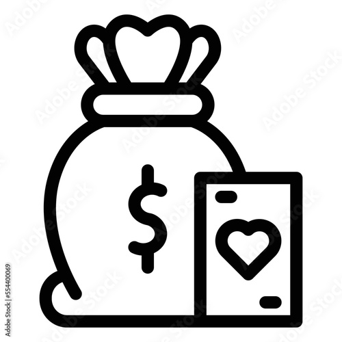money cheated line icon illustration vector graphic