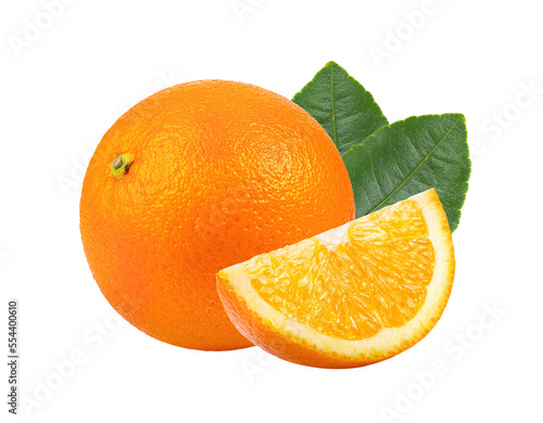 Принти на полотні orange fruit with leaf  isolated on transparent png