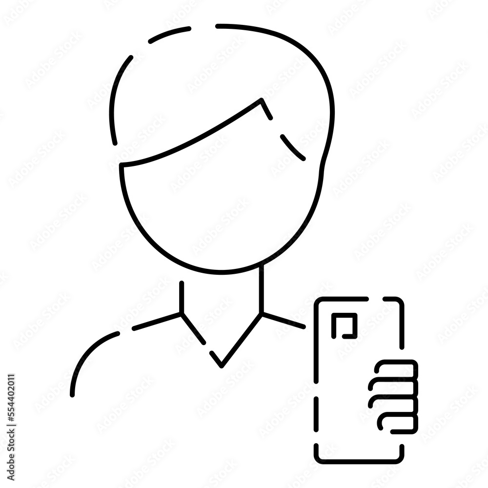 Selfie vector line icon. Take a selfie photo. cell phone front camera and selfie stick. Smartphone device symbol illustration