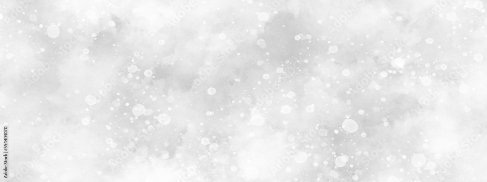 flakes falling randomly on clouds, beautiful white watercolor background with glitter particles, white bokeh background for wallpaper, invitation, cover and design. flakes falling randomly on clouds, beautiful white watercolor background with glitter particles, white bokeh background for wallpaper, invitation, cover and design.