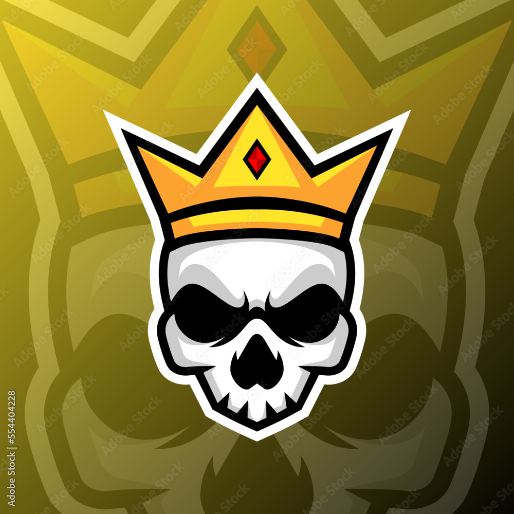 vector graphics illustration of a king skull in esport logo style. perfect for game team or product logo vector graphics illustration of a king skull in esport logo style. perfect for game team or product logo