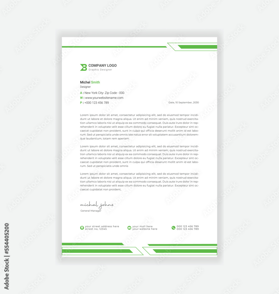 modern business letterhead design template
modern business letterhead design template