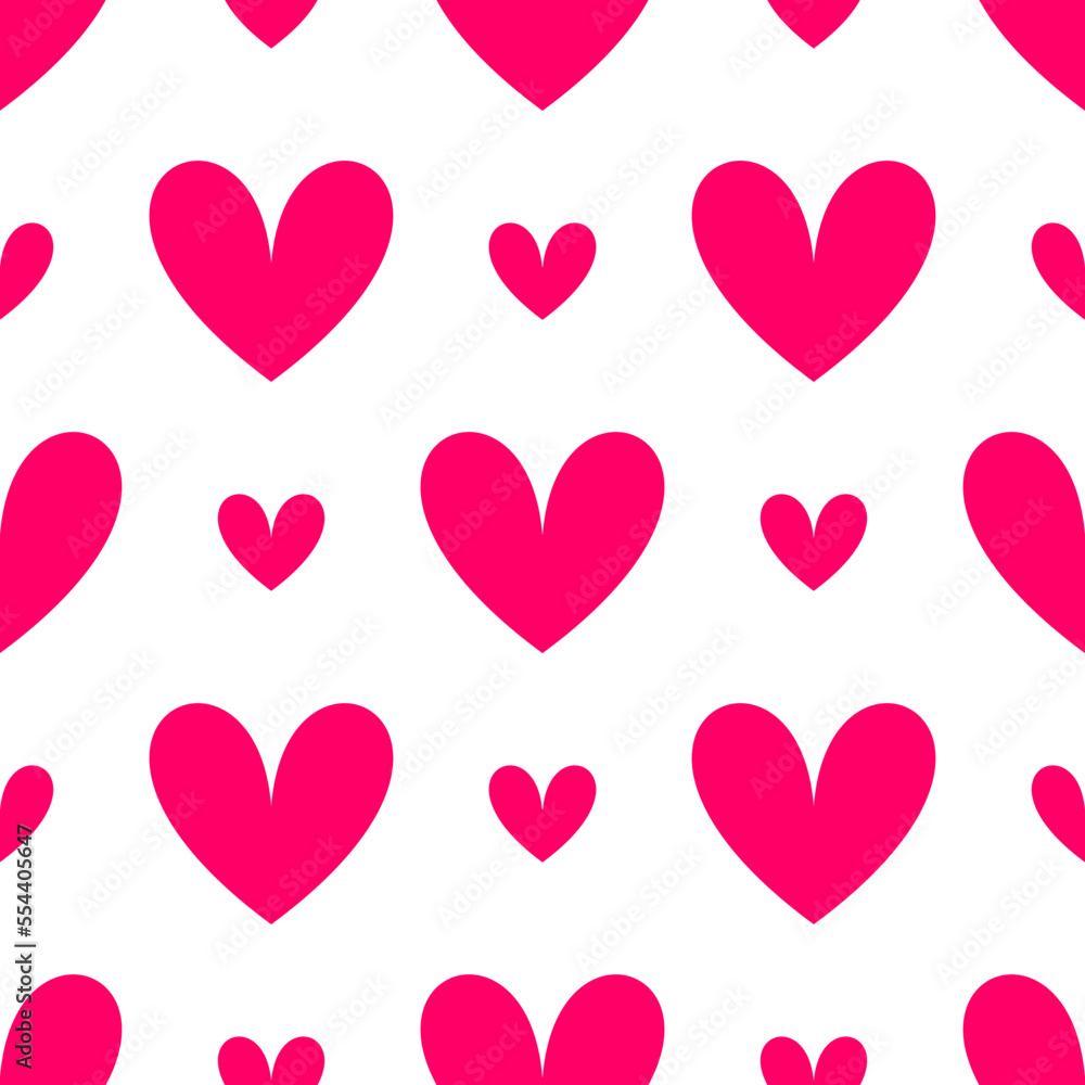 heart vector illustration seamless pattern suitable for banner background, web. on a valentines theme