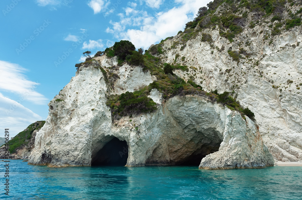 Blue Caves rock arch of Ionian Sea, Zakynthos, Greece Blue Caves rock arch of Ionian Sea, Zakynthos, Greece
