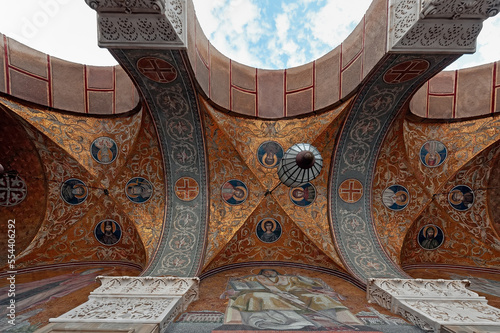 Ceiling of the portico of Agios Dionysios Church in Zakynthos, Greece