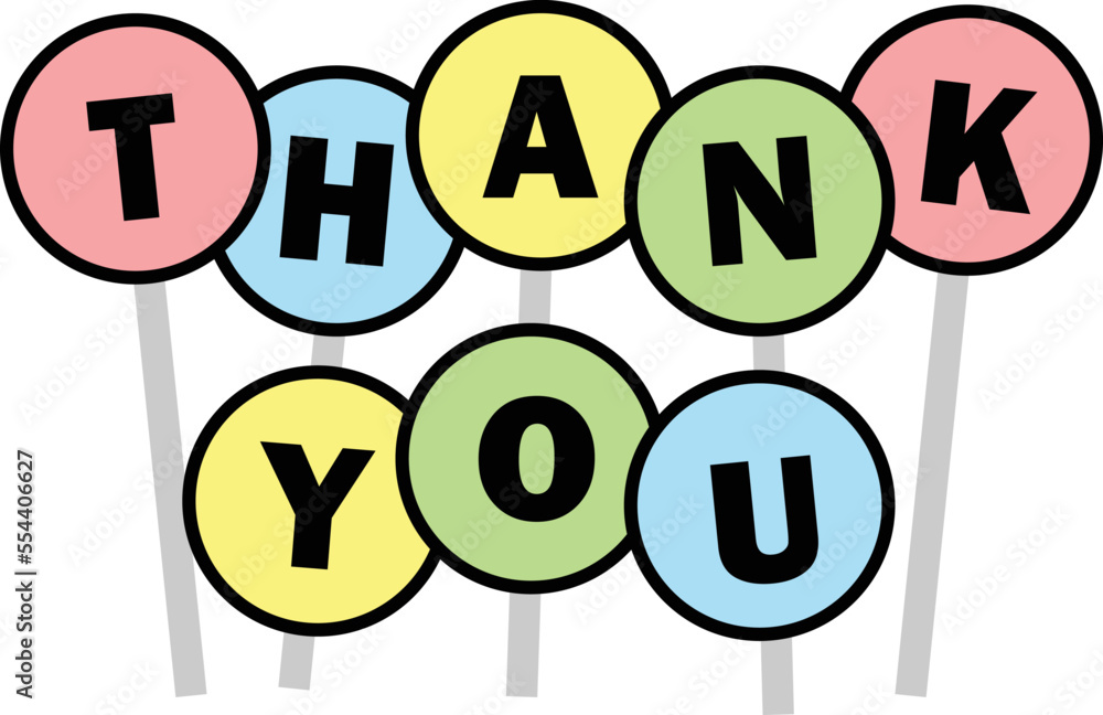 Thank you vector illustration or clip art. Stock Vector | Adobe Stock
