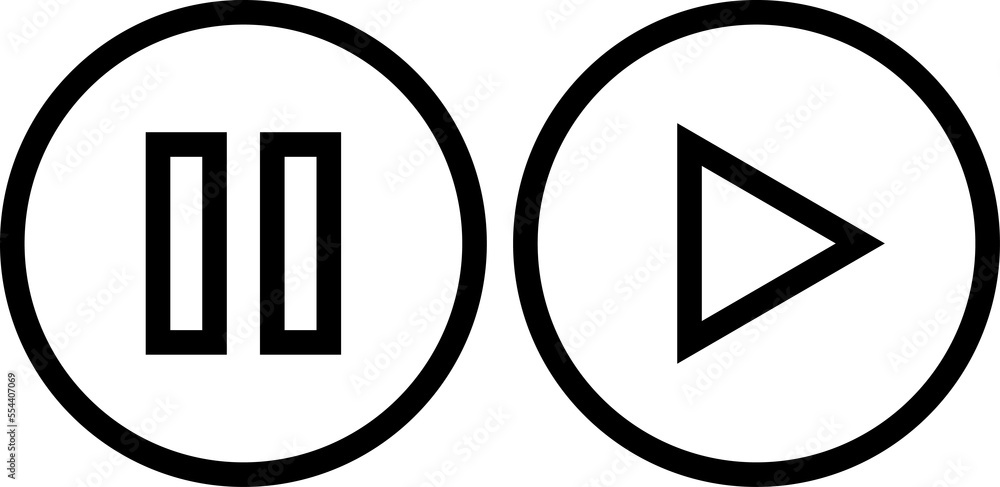 pause and Play icon on transparent background. Play and pause sign ...