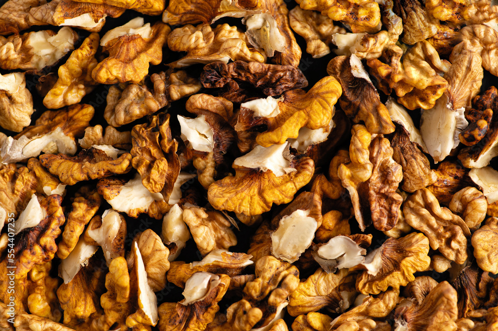 organic walnuts, ingredient, close-up, top view, background, texture organic walnuts, ingredient, close-up, top view, background, texture