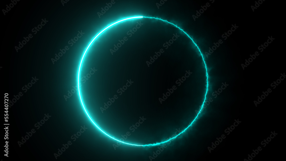 abstract seamless background sigt blue circle looped animation fluorescent lightanimation light glowing neon lines concept of waiting, downloading, update, loading