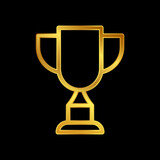 gold trophy vector icon in trendy flat design