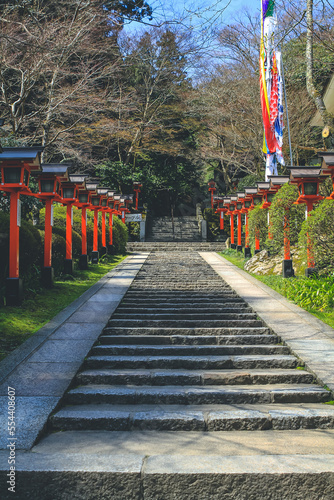 the Kurama Temple Kurama-dera in Kyoto, Japan 12 April 2012 photo