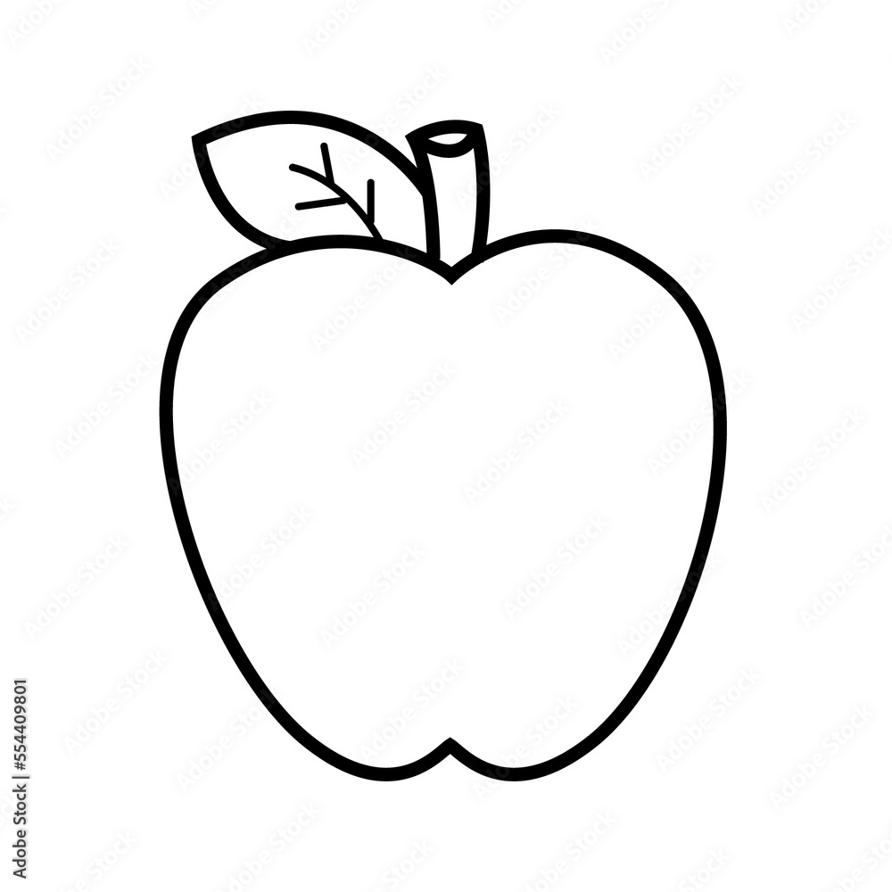 Outline Apple Vectors Illustration Outline Apple Vectors Illustration