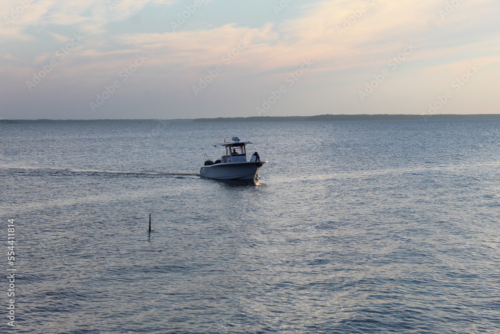 fishing boat at dusk