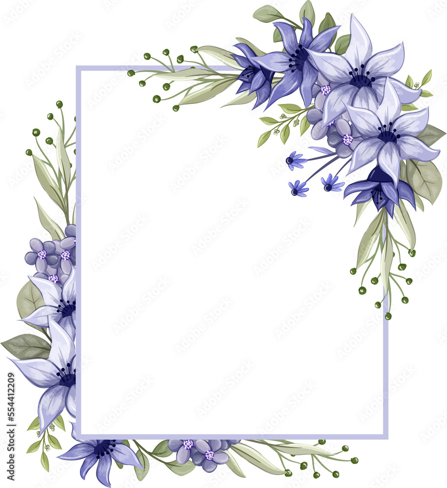 Purple Floral Bouquet With Watercolor