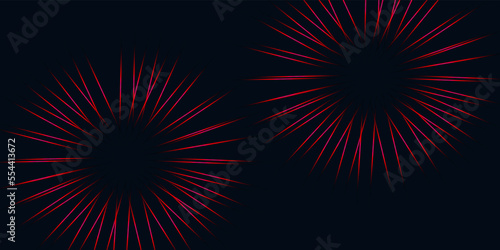 Red virtual abstract background empty space with neon line lights. Spectrum vibrant colors laser show.