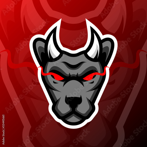 vector graphics illustration of a devil panther in esport logo style. perfect for game team or product logo