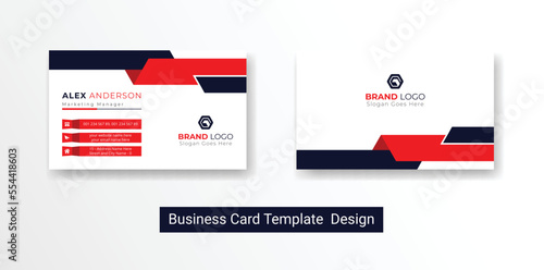 Personal business card with company logo Clean flat design corporate visiting card mockup