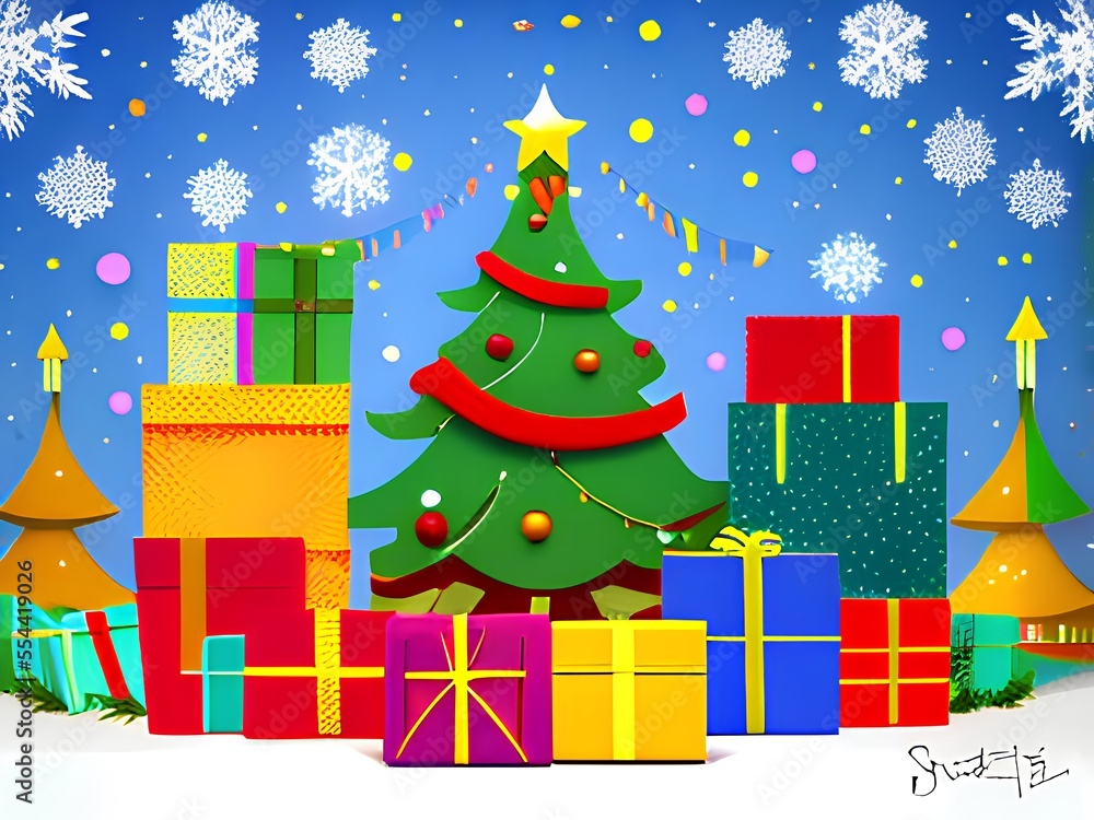 Naklejka premium Generative AI,close-up of christmas decorations on table